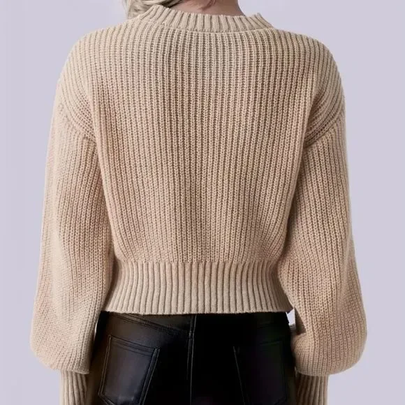 Crissâcross beige sweater sz S M L cute and comfortable Fall Tops Beige - Picture 4 of 5